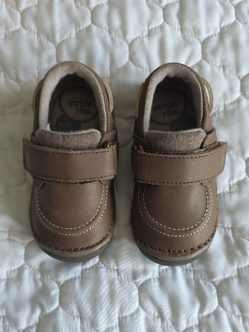 Stride Rite Brown Baby, Toddler Shoe, Moccasins w/Hook-and-Loop Strap Sz 5M NEW - Picture 5 of 9